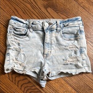 American Eagle High Rise Stretch Distressed Denim Women's Shorts